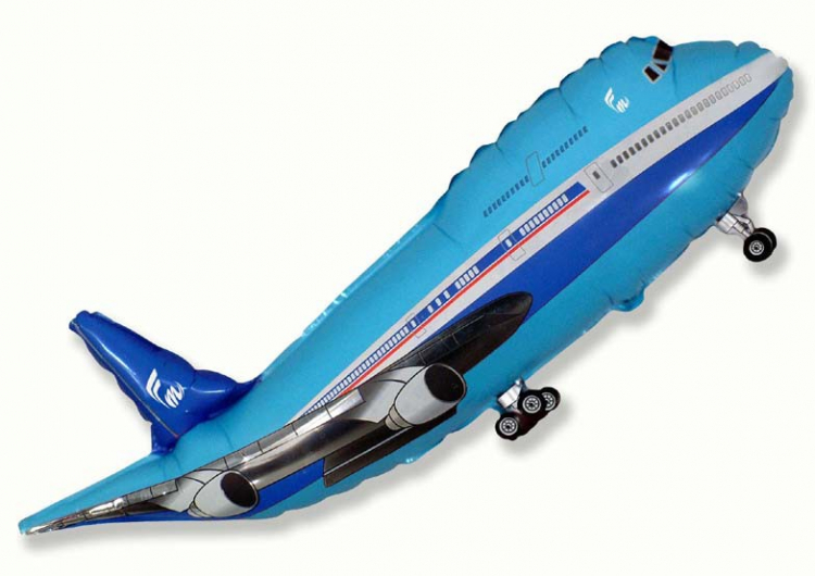 Шар Фигура, Самолёт (синий) / Plane (в упаковке)