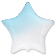 Шар Звезда, Бело-голубой градиент / White-Blue gradient (в упаковке)