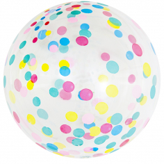 Шар Сфера 3D, Deco Bubble Разноцветное конфетти, Прозрачный Кристалл / 1 шт