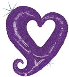 Шар фигура, Звено цепи, Фиолетовый, Голография / Chain of Hearts Purple (в упаковке)